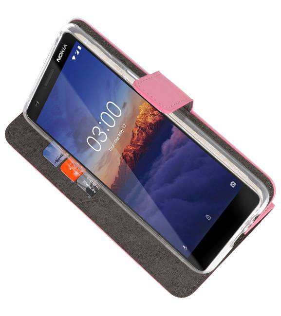 Etuis portefeuille Case pour Nokia 3.1 Pink