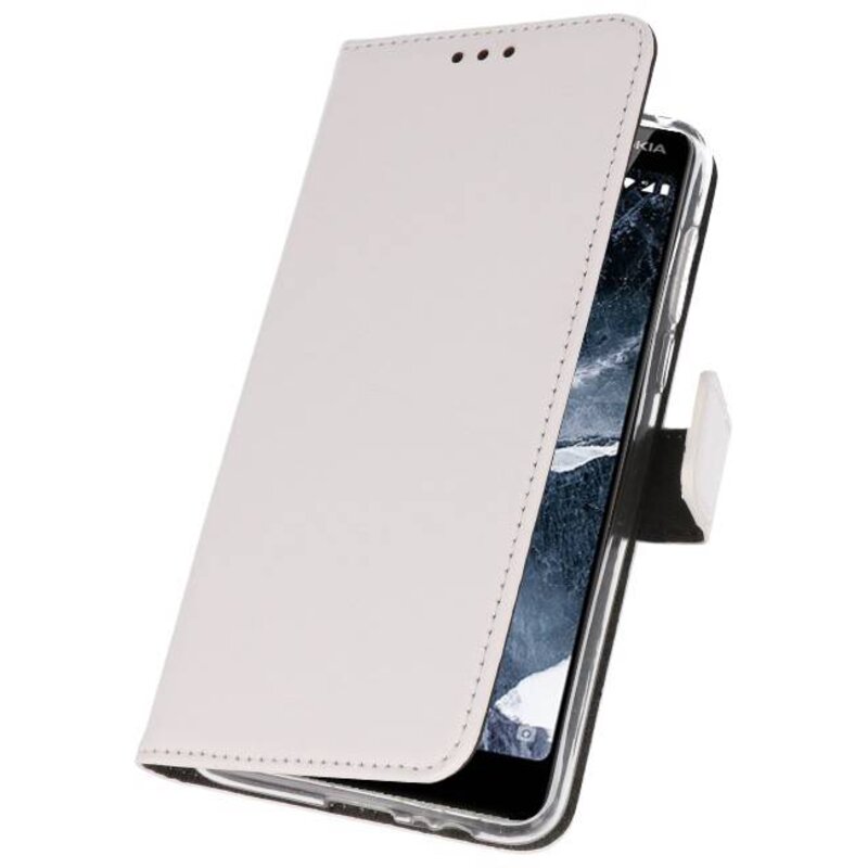 Wallet Cases Hoesje voor Nokia 5.1 Wit