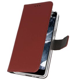 Custodie a portafoglio per Nokia 5.1 Brown