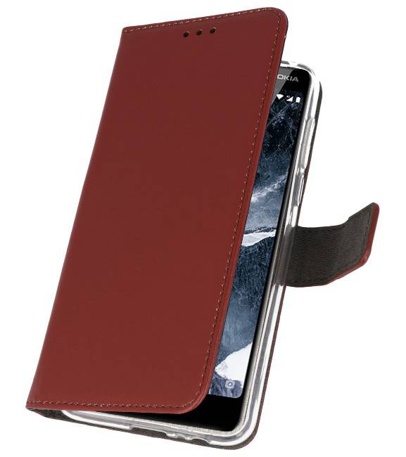 Etuis portefeuille pour Nokia 5.1 Brown