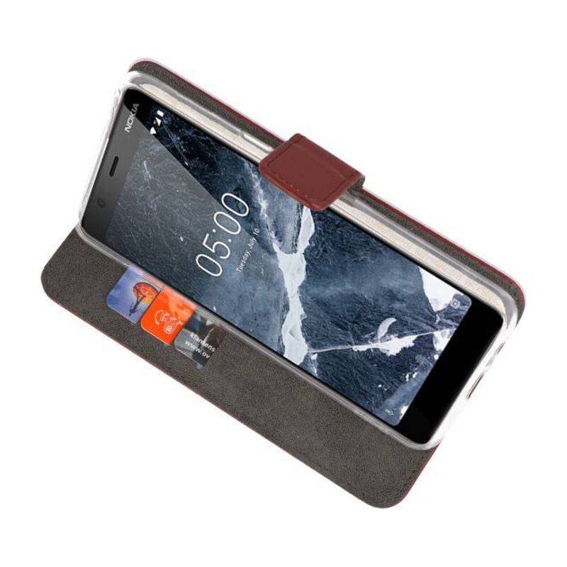 Custodie a portafoglio per Nokia 5.1 Brown