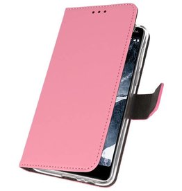 Fundas Wallet Case para Nokia 5.1 Rosa