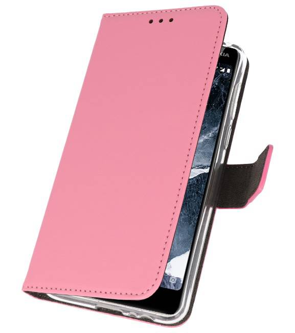 Wallet Cases Hoesje voor Nokia 5.1 Roze