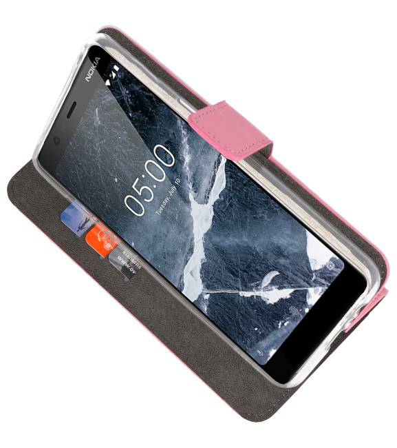 Fundas Wallet Case para Nokia 5.1 Rosa