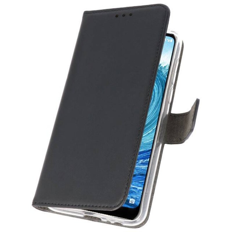 Wallet Cases Hoesje voor Nokia X5 5.1 Plus Zwart