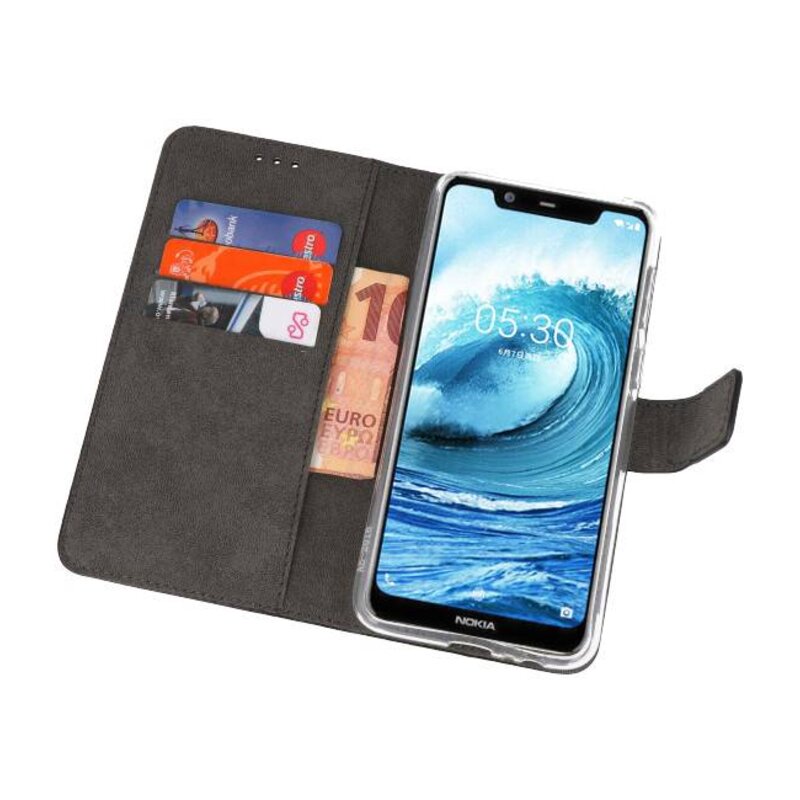 Etuis portefeuille pour Nokia X5 5.1 Plus Noir