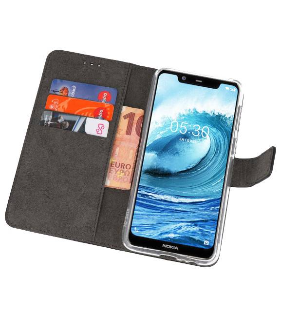 Wallet Cases for Nokia X5 5.1 Plus Black