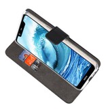 Wallet Cases Hoesje voor Nokia X5 5.1 Plus Zwart