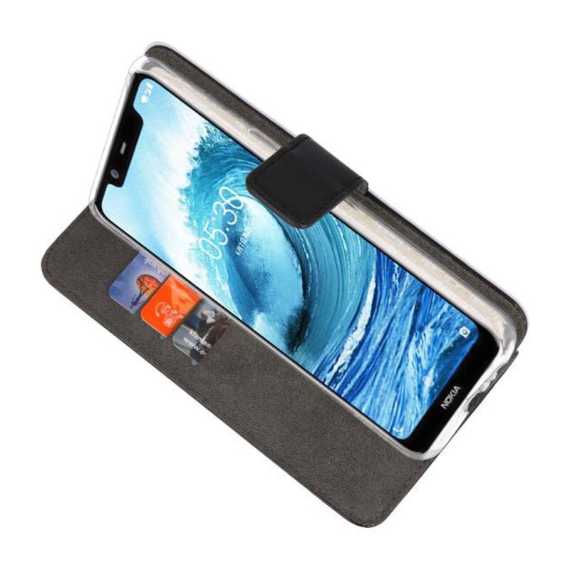Etuis portefeuille pour Nokia X5 5.1 Plus Noir