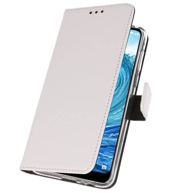 Wallet Cases Hoesje voor Nokia X5 5.1 Plus Wit