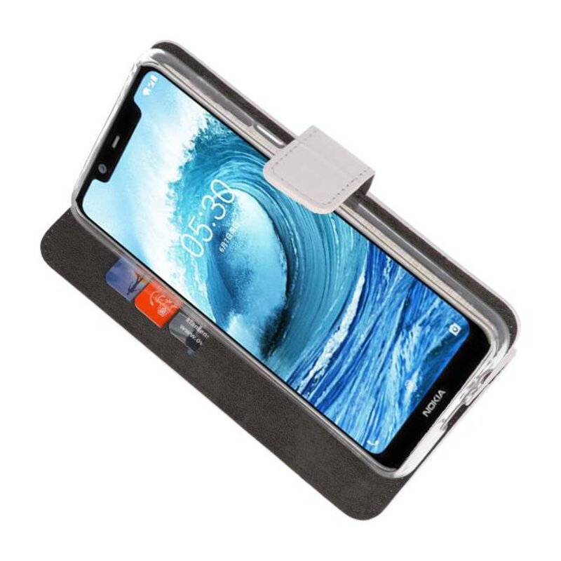 Custodie a portafoglio per Nokia X5 5.1 Plus White