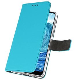 Custodie a portafoglio per Nokia X5 5.1 Plus Blue