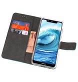 Wallet Cases Hoesje voor Nokia X5 5.1 Plus Blauw