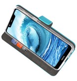 Wallet Cases Hoesje voor Nokia X5 5.1 Plus Blauw