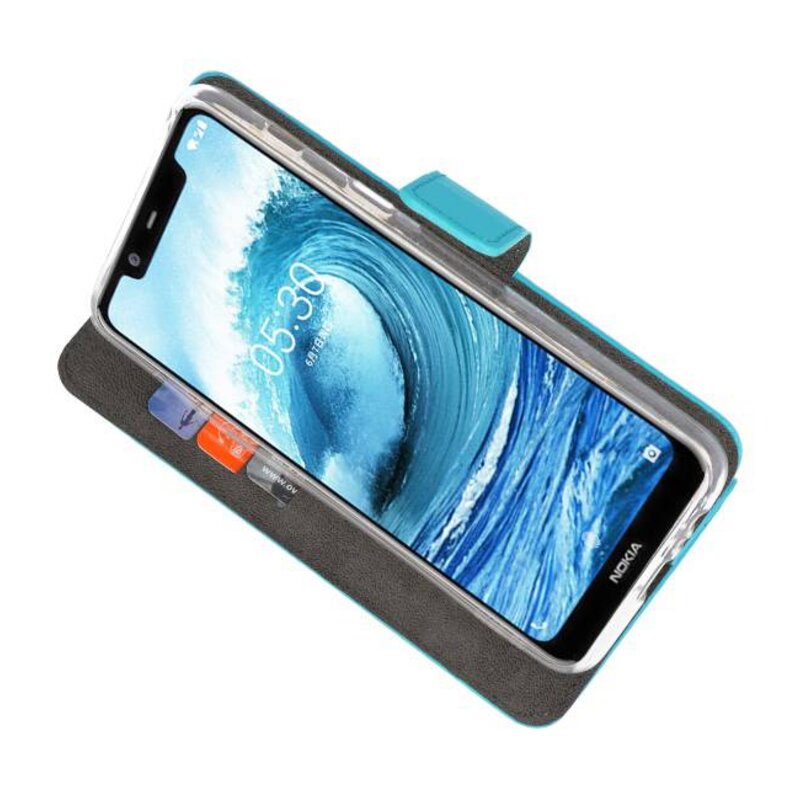 Custodie a portafoglio per Nokia X5 5.1 Plus Blue