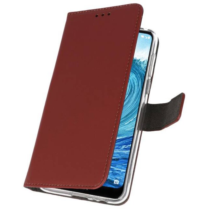 Etuis portefeuille pour Nokia X5 5.1 Plus Brown