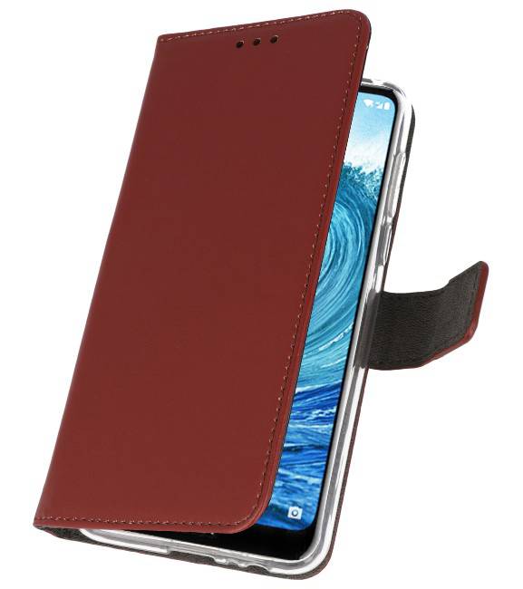 Wallet Cases for Nokia X5 5.1 Plus Brown