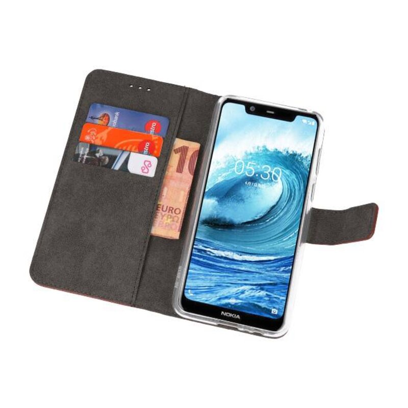 Custodie a portafoglio per Nokia X5 5.1 Plus Brown
