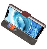 Wallet Cases Hoesje voor Nokia X5 5.1 Plus Bruin