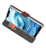 Etuis portefeuille pour Nokia X5 5.1 Plus Brown