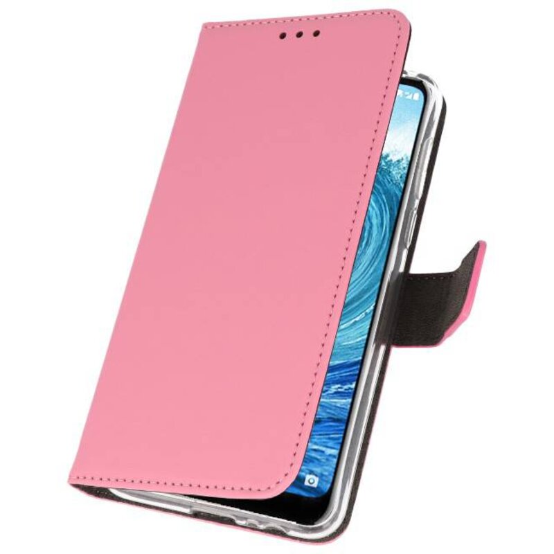 Wallet Cases for Nokia X5 5.1 Plus Pink