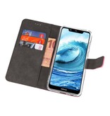 Wallet Cases Hoesje voor Nokia X5 5.1 Plus Roze