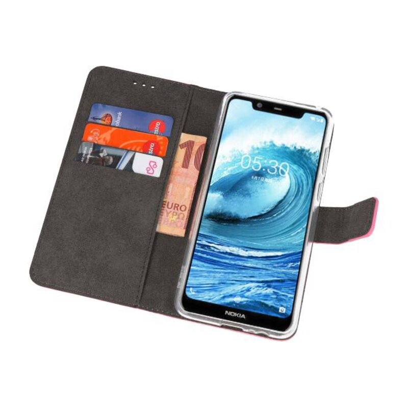 Wallet Cases for Nokia X5 5.1 Plus Pink