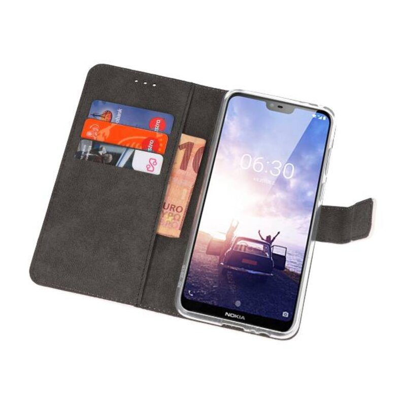 Wallet Cases Hoesje voor Nokia X6 6.1 Plus Wit