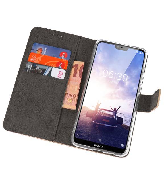 Wallet Cases for Nokia X6 6.1 Plus Gold