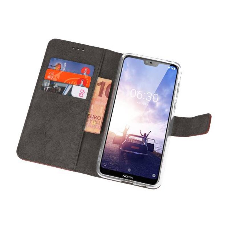 Custodie a portafoglio per Nokia X6 6.1 Plus Brown