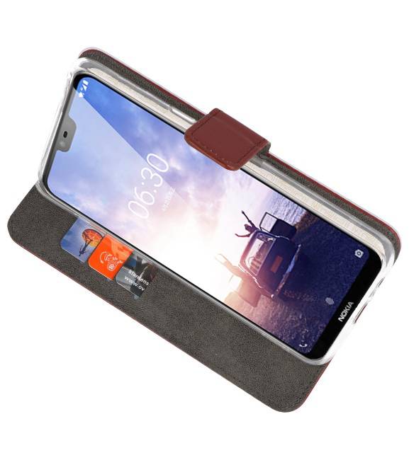 Custodie a portafoglio per Nokia X6 6.1 Plus Brown