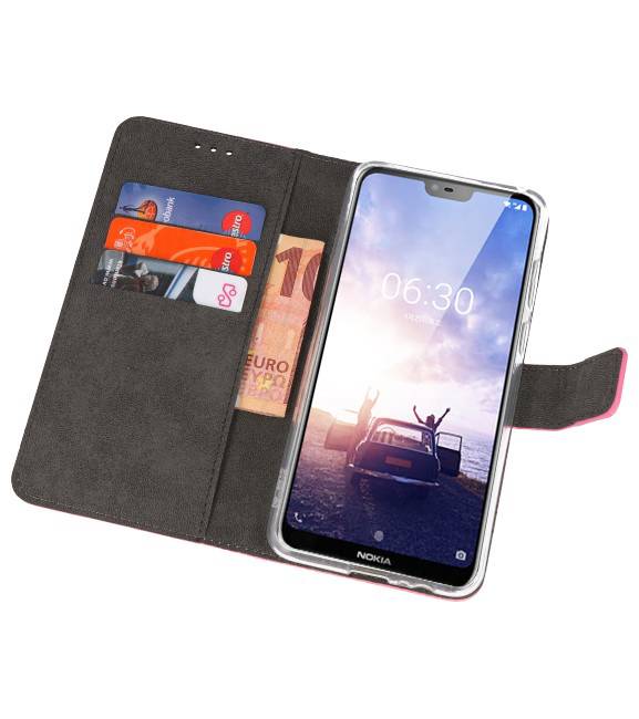 Custodie a portafoglio per Nokia X6 6.1 Plus Pink