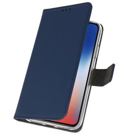 Custodia a portafoglio per iPhone XS - X Navy