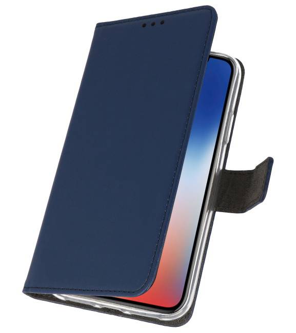 Wallet Cases Hoesje voor iPhone XS - X Navy