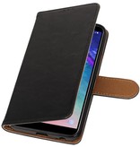 Pull Up Bookstyle für Samsung Galaxy A6 2018 Schwarz