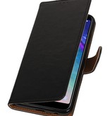 Pull Up Bookstyle voor Samsung Galaxy A6 Plus 2018 Zwart