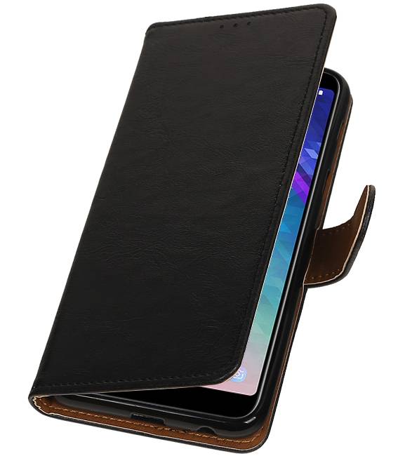 Pull Up Bookstyle für Samsung Galaxy A6 Plus 2018 Schwarz