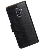 Pull Up Bookstyle für Samsung Galaxy A6 Plus 2018 Schwarz