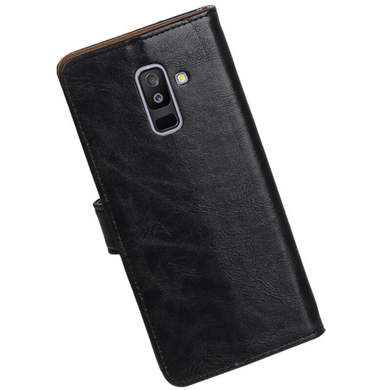 Pull Up Bookstyle für Samsung Galaxy A6 Plus 2018 Schwarz