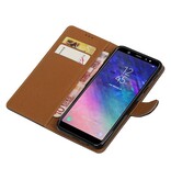 Pull Up Bookstyle voor Samsung Galaxy A6 Plus 2018 Zwart
