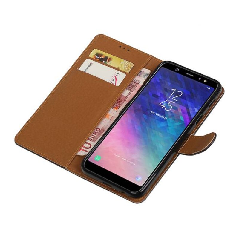 Pull Up Bookstyle für Samsung Galaxy A6 Plus 2018 Schwarz