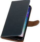 Pull Up Bookstyle voor Samsung Galaxy A6 Plus 2018 Blauw