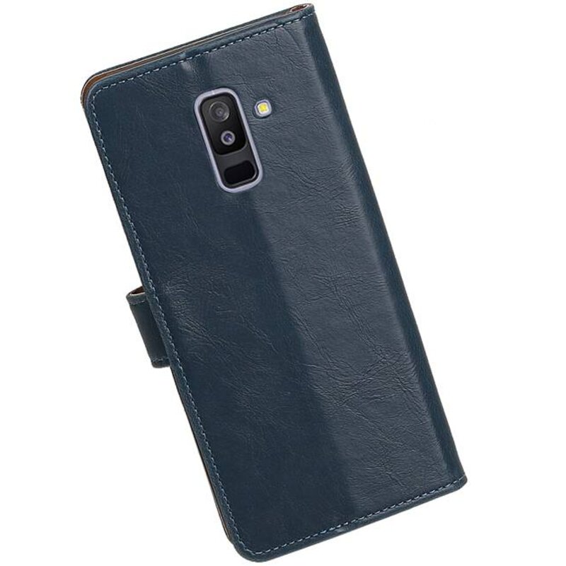 Pull Up Bookstyle for Samsung Galaxy A6 Plus 2018 Blue