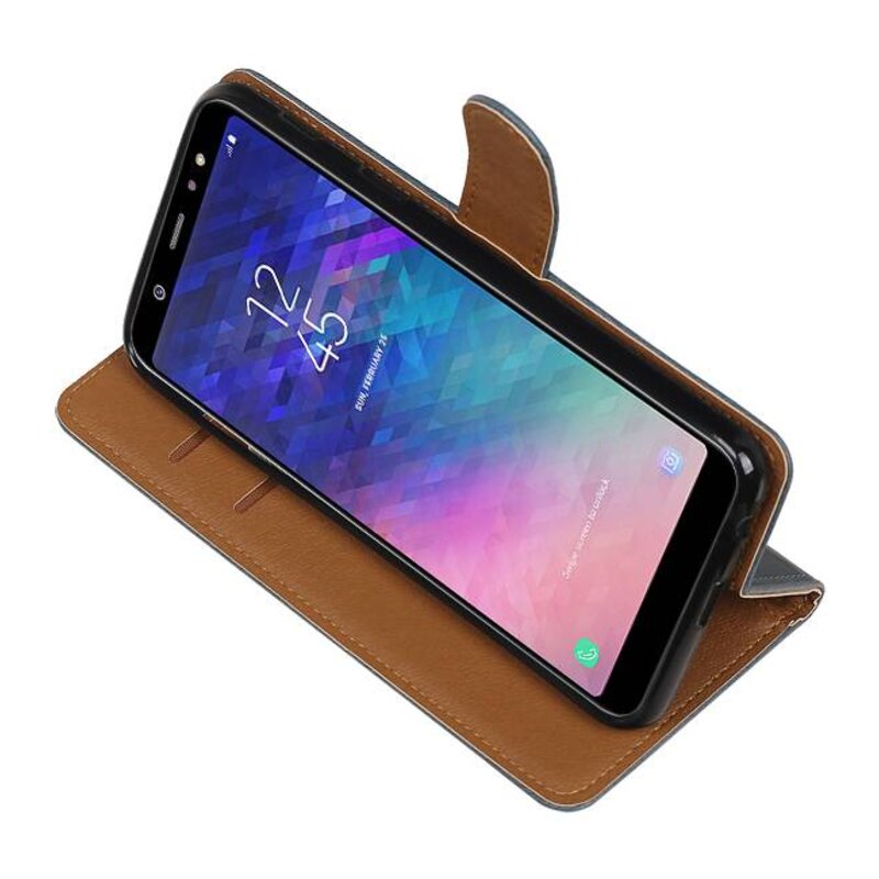 Pull Up Bookstyle for Samsung Galaxy A6 Plus 2018 Blue
