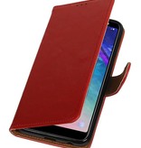 Pull Up Bookstyle voor Samsung Galaxy A6 Plus 2018 Rood