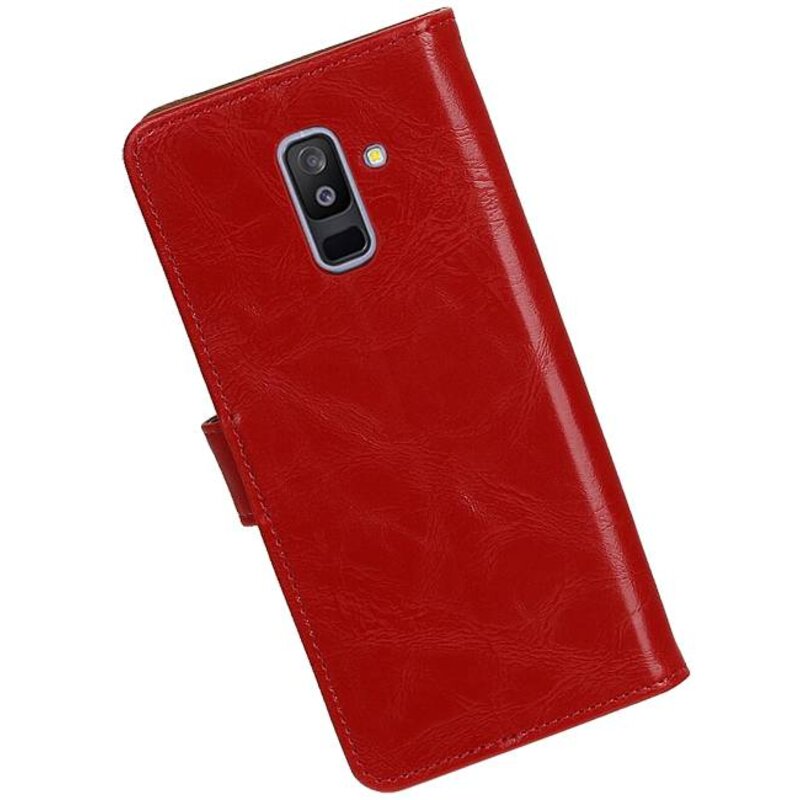 Pull Up Bookstyle pour Samsung Galaxy A6 Plus 2018 Rouge