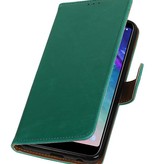 Pull Up Bookstyle voor Samsung Galaxy A6 Plus 2018 Groen