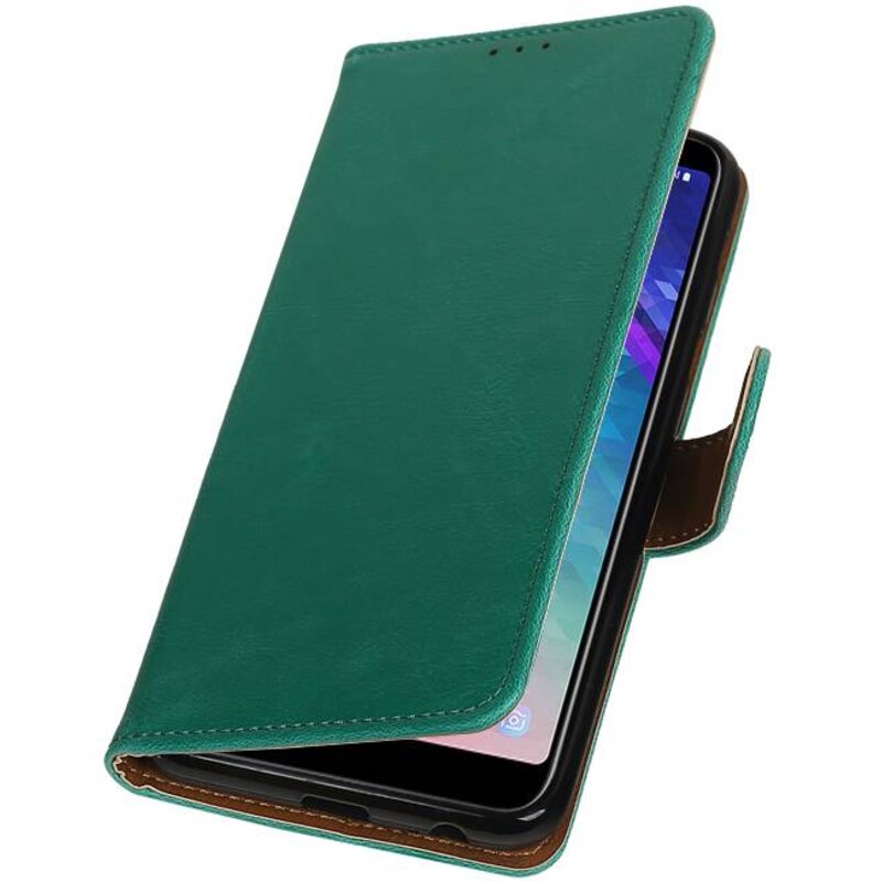 Pull Up Bookstyle for Samsung Galaxy A6 Plus 2018 Green