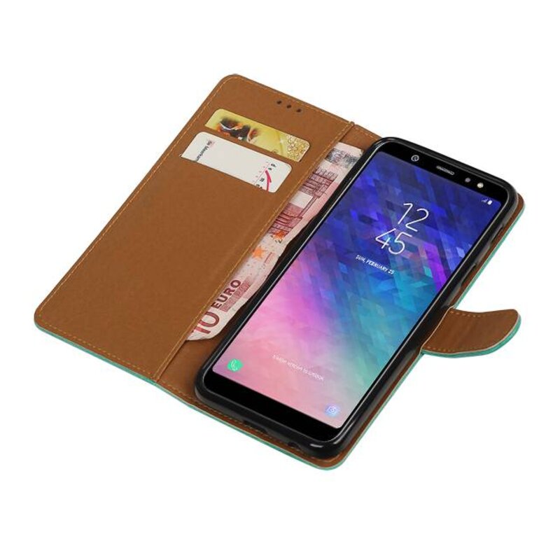 Pull Up Bookstyle for Samsung Galaxy A6 Plus 2018 Green