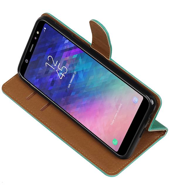 Pull Up Bookstyle per Samsung Galaxy A6 Plus 2018 Verde